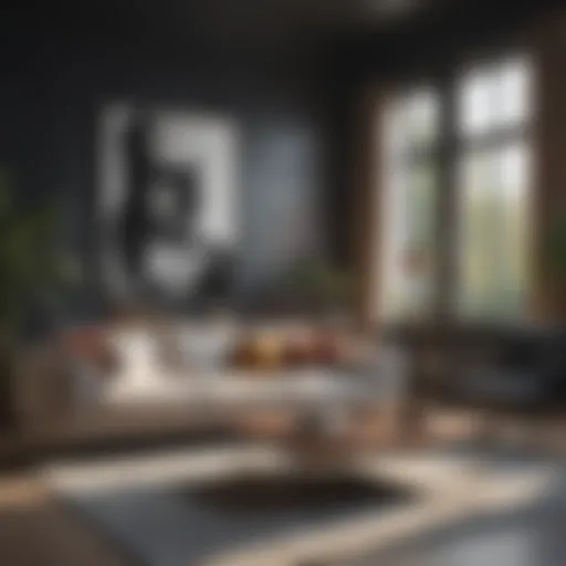 Elegant apartment living room with modern decor
