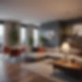 Modern apartment interior showcasing credit management tools