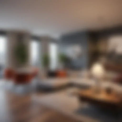 Modern apartment interior showcasing credit management tools