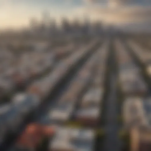 Aerial view of Los Angeles skyline showcasing apartment buildings