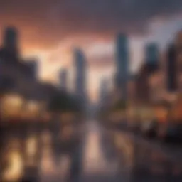 A vibrant skyline showcasing a desirable urban area