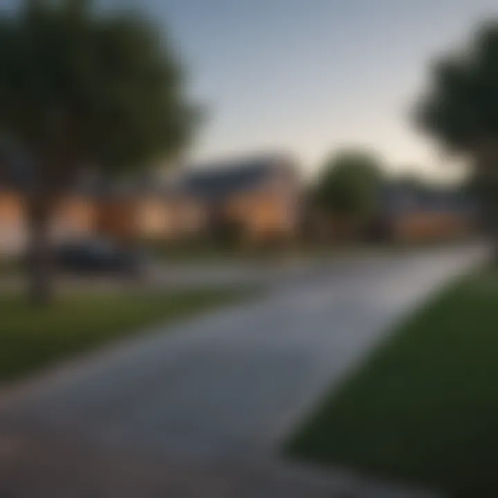 A scenic view of a suburban neighborhood near Dallas