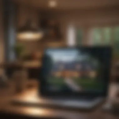 Assessing Property Listings Online User reviewing property listings on a laptop