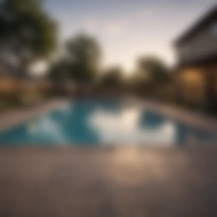 Community amenities including a swimming pool and fitness center