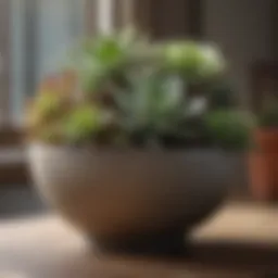 A variety of indoor succulent plants arranged in decorative pots