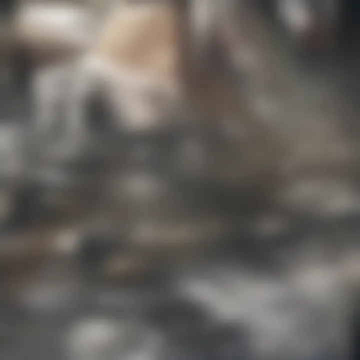 Close-up of dishwasher interior showcasing food particles and residue