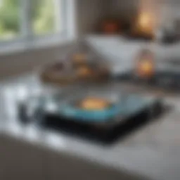 Sparkling clean glass top cooking range