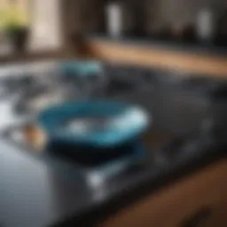 A pristine glass cooktop gleaming after being cleaned with a gentle agent