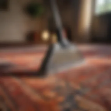 Spot cleaning technique on a rug