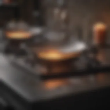 Induction stove top demonstrating a cleaning technique