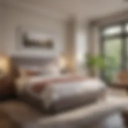 A serene and organized bedroom with natural light