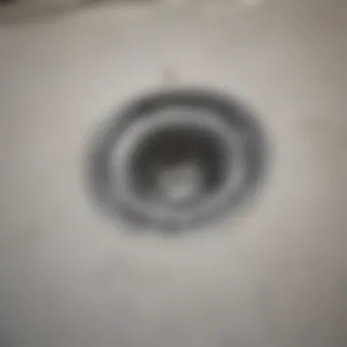 Close-up view of a clean tub drain