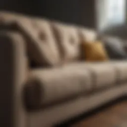 A well-maintained cloth sofa showcasing its texture and color