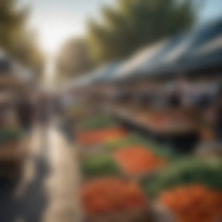 Bustling farmers market showcasing local produce