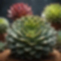 Diverse succulent varieties showcasing unique shapes and colors