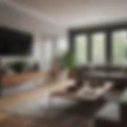 Organized living room with minimalist decor