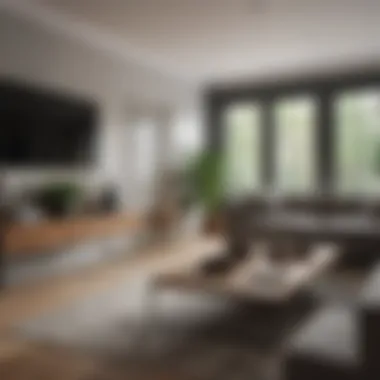 Organized living room with minimalist decor