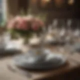 Elegant table setting with fine china and crystal glassware