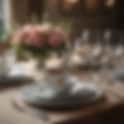 Elegant table setting with fine china and crystal glassware