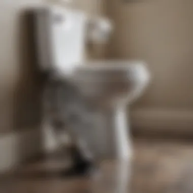 A person demonstrating the use of a toilet auger