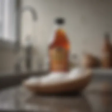 Natural Ingredients for Clogs A bottle of vinegar and baking soda for unclogging sinks