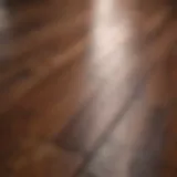 Close-up view of a stained hardwood floor