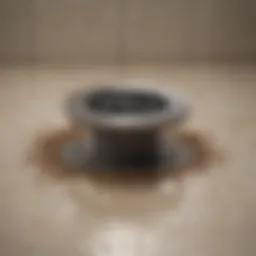 Clogged shower drain with hair and debris