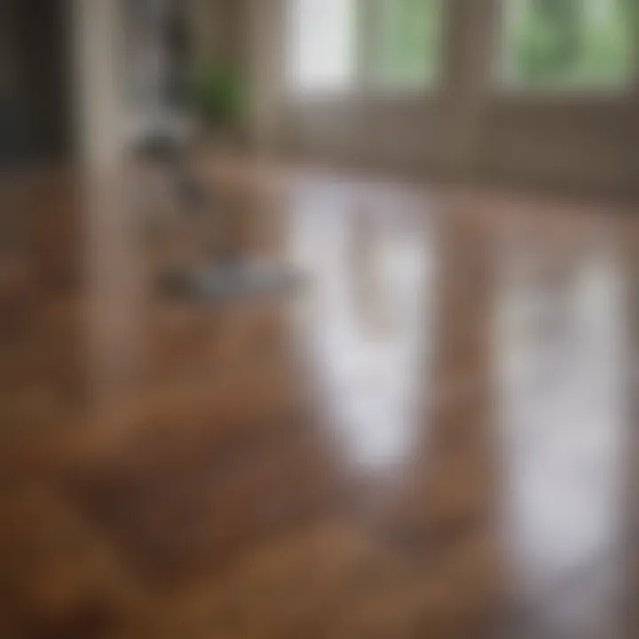 Technique demonstration for laminate floor cleaning