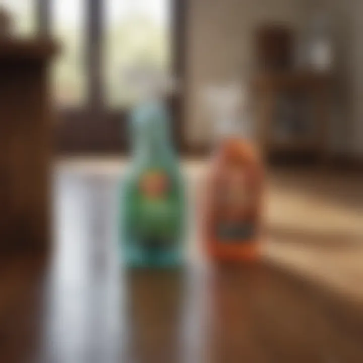 Selection of cleaning products suitable for artificial hardwood floors