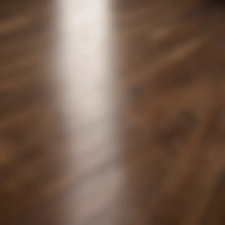 Close-up of clean fake hardwood flooring showcasing its shine