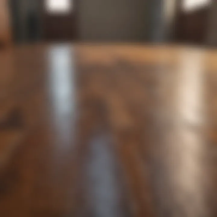 Before and after comparison of hardwood floor cleaning results