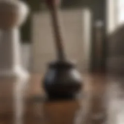 Plunger demonstrating effective unclogging technique