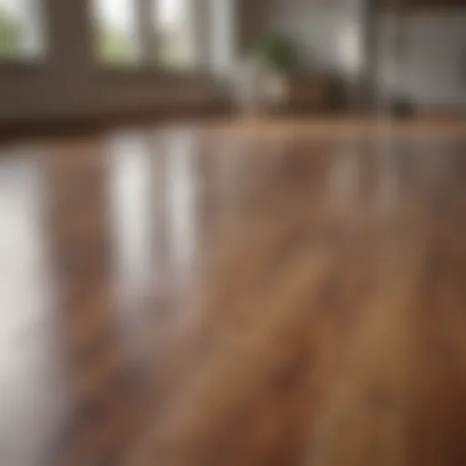 Sparkling laminate floor reflecting light