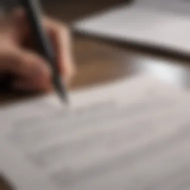 A close-up of a lease agreement with a pen