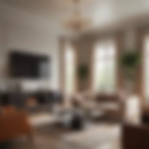 Elegant living room showcasing a harmonious blend of modern furniture and decor.