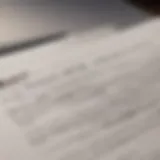 Detailed view of a rental agreement document