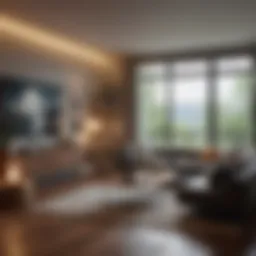 Spacious living room setup with cozy furniture