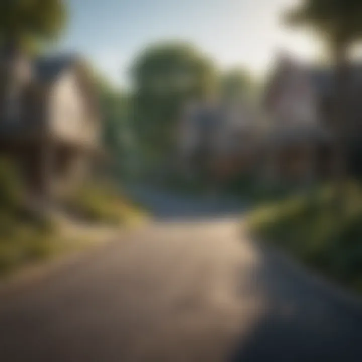 A neighborhood view highlighting community amenities