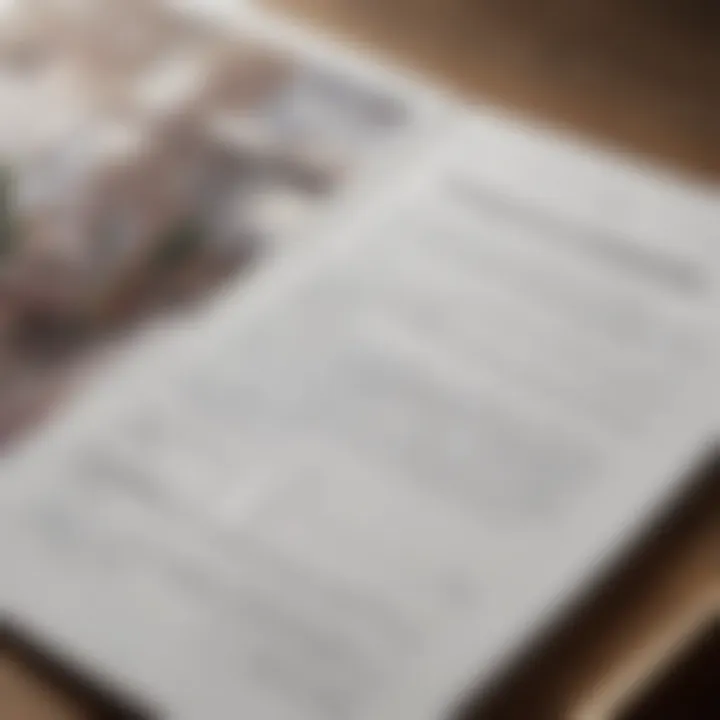 An overview of a rental agreement document with highlighted sections