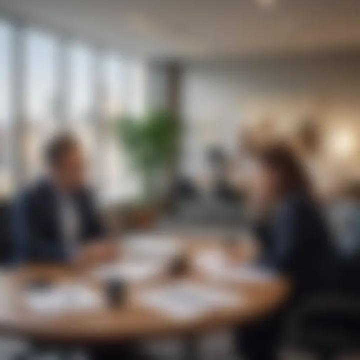 A tenant discussing terms with a property manager in an office setting