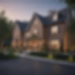 A picturesque neighborhood showcasing diverse housing styles