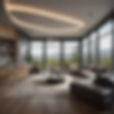 Contemporary Living Spaces An interior shot of a chic apartment highlighting contemporary design and spacious living.