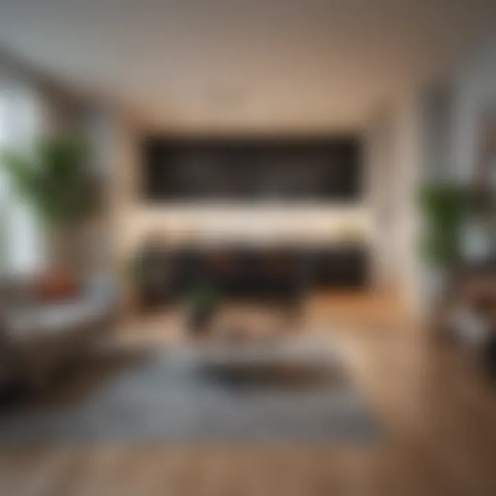 Modern apartment interior highlighting amenities and space.