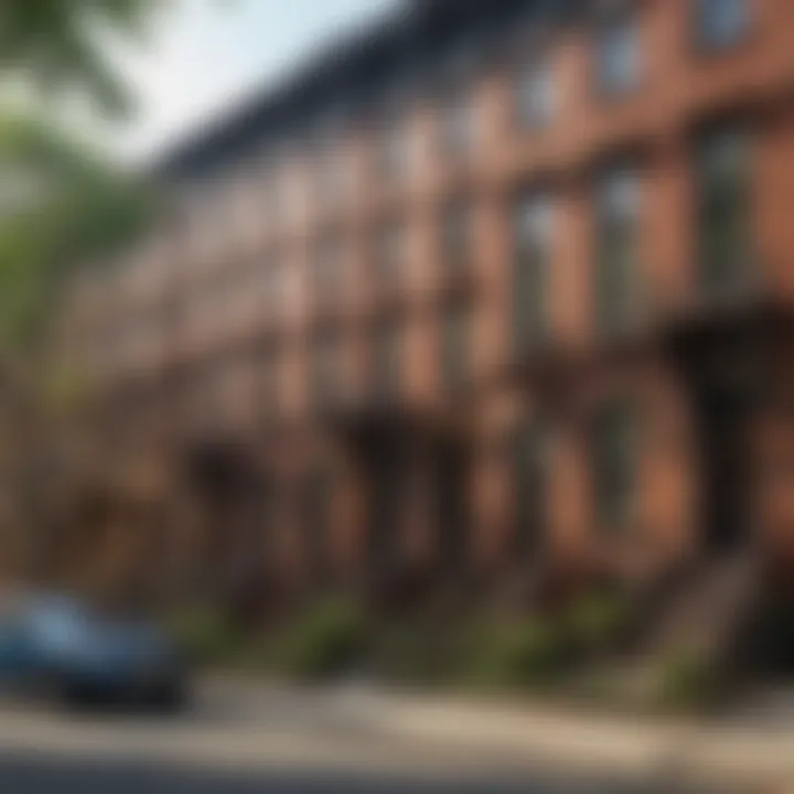 A row of well-preserved brownstone houses on a New York City street