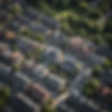 Aerial view of residential properties in Queens showcasing diverse architecture