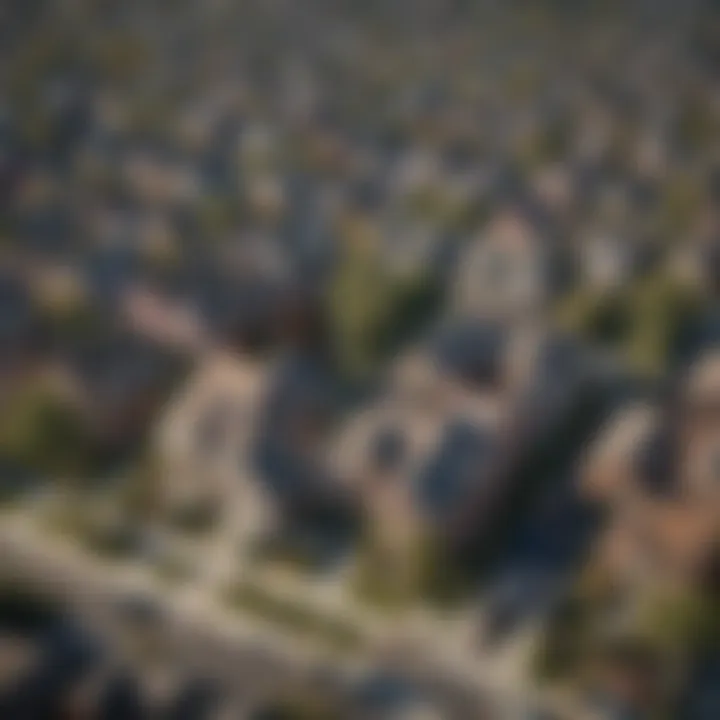 Map highlighting different neighborhoods and their respective housing prices