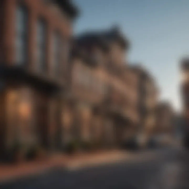 Charming streets of Fells Point with historic buildings