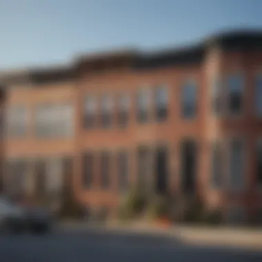 Elegant row houses showcasing architectural diversity in Federal Hill