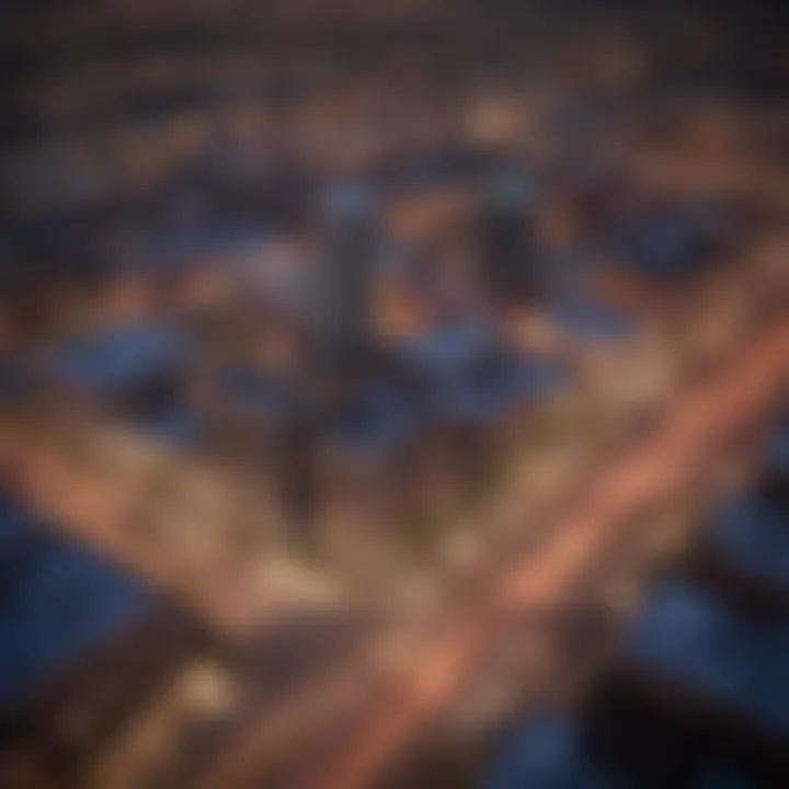 Aerial view of downtown Phoenix showcasing modern architecture and urban living