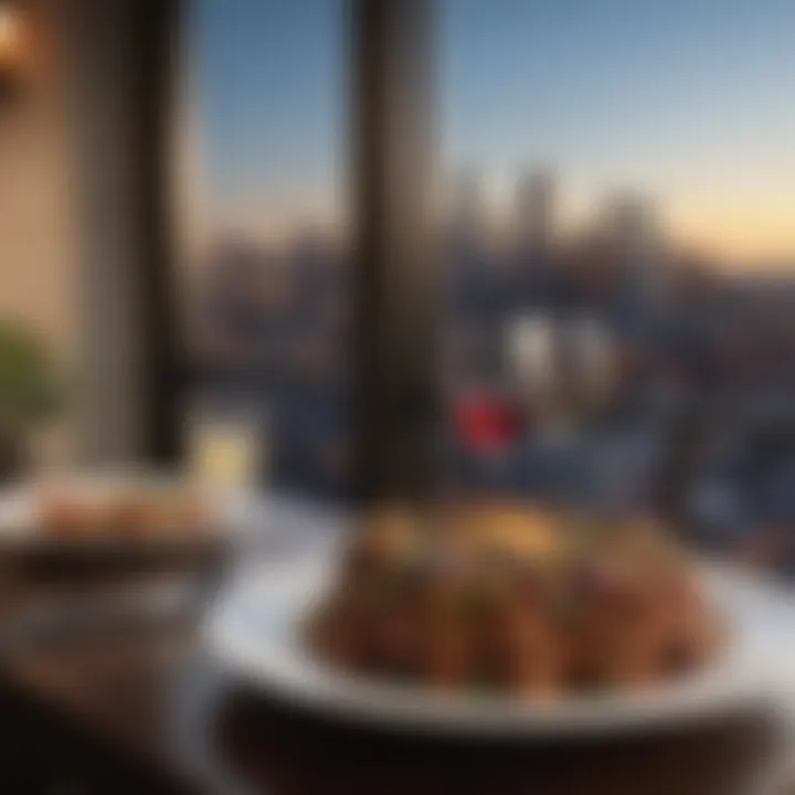 Gourmet dining experience with city views